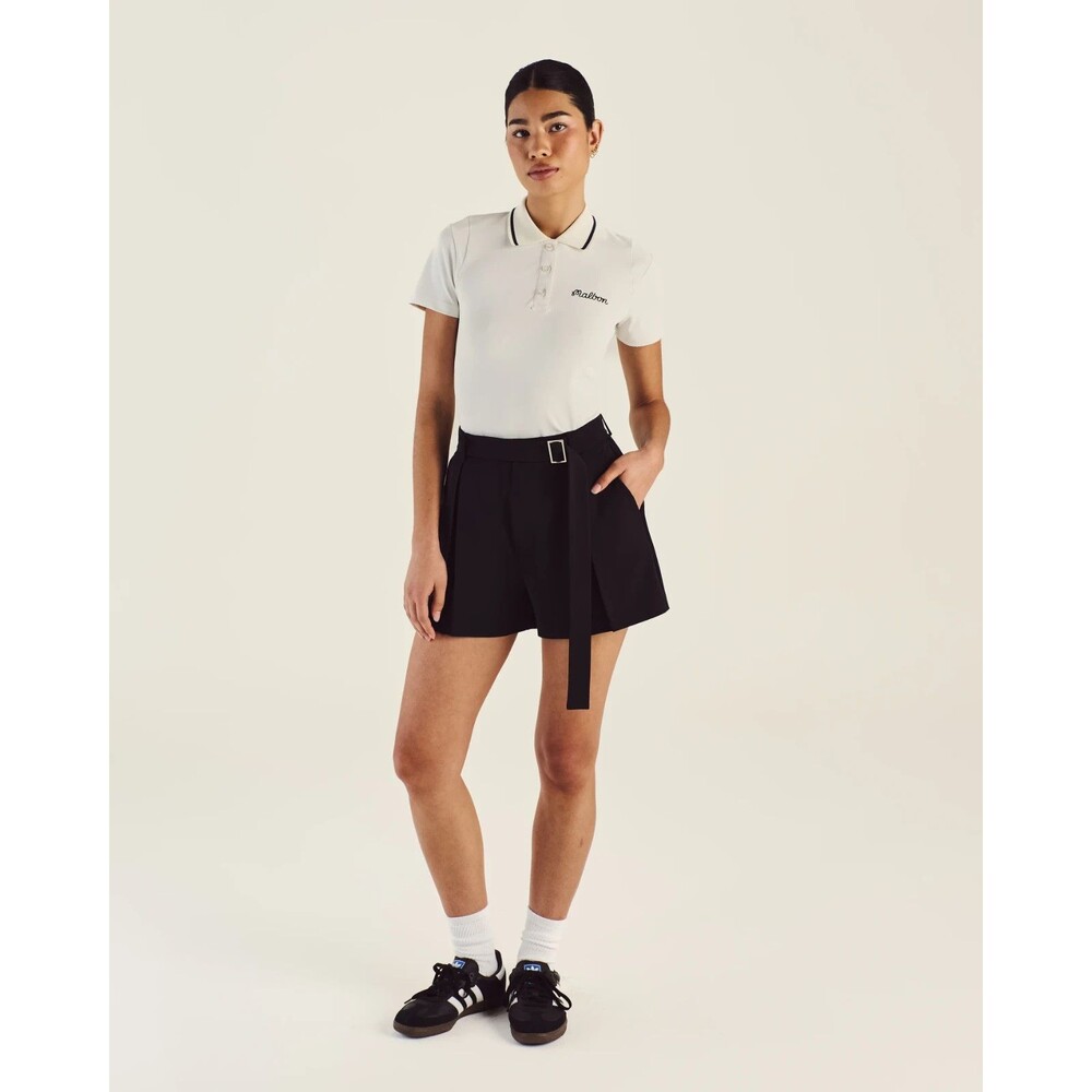 Malbon Golf Amara Pleated Shorts Belt Black Women’s Size 2 - Picture 2 of 10